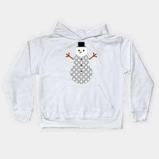 Gray snowman with white dots Kids Hoodie